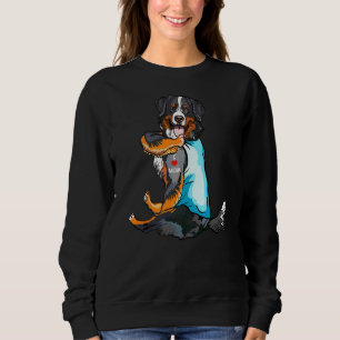 Sweatshirt I Love Maman Tattoo Bernese Mountain Mom Chien Fem