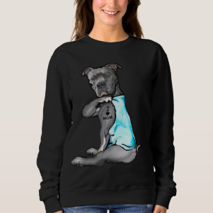Sweatshirt I Love Maman Tattoo Pitbull Amoureux des chiens Fe