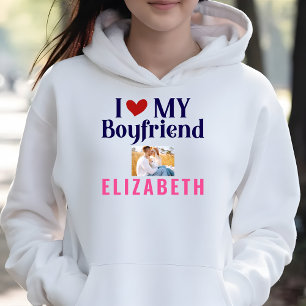 Sweatshirt I Love My Boyfriend Photo personnalisée