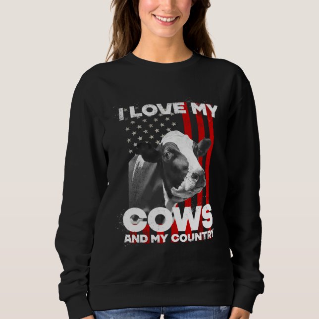 Sweatshirt I love my cows dairy farmer farming     (Devant)