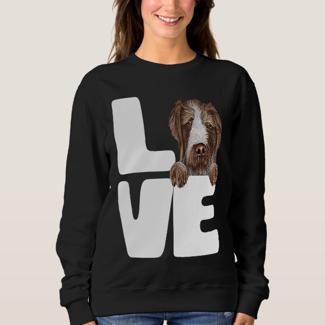 Sweatshirt I Love My German Wirehaired Pointer Dog (Devant)