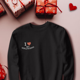 Sweatshirt I Love My Girlfriend Red Heart Monogramme personna