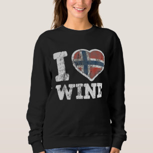 Sweatshirt I Love Norwegian Wine Norway Heart Flag