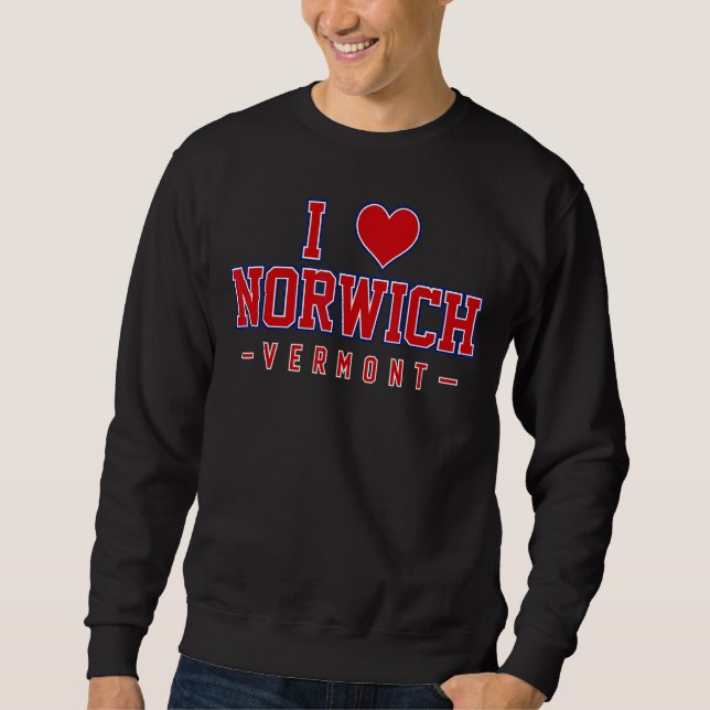Sweatshirt I Love Norwich Vermont (Devant)
