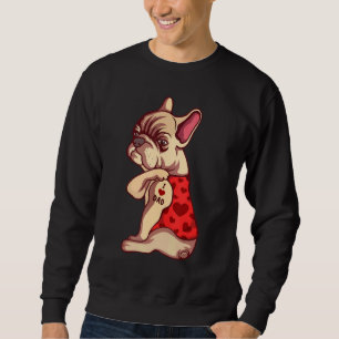 Sweatshirt I Love Papa Chien Tattoo Français Bulldog French B
