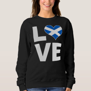 Sweatshirt I Love Scotland Heart Flag Scotland