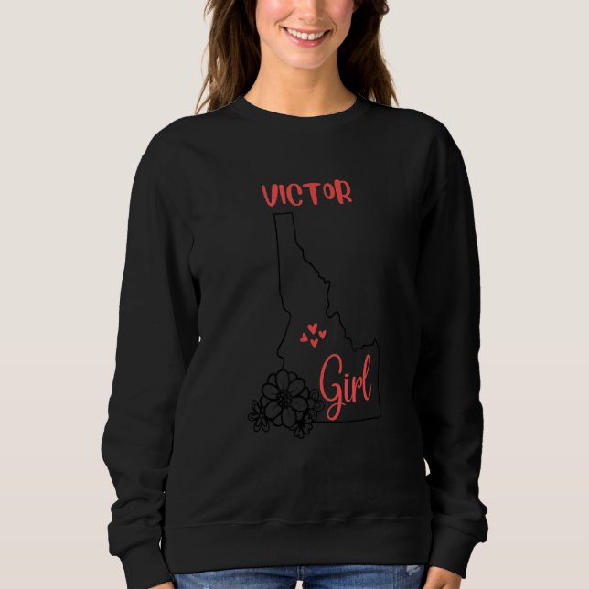 Sweatshirt I Love State Of Idaho Flower Outline Victor City G (Devant)