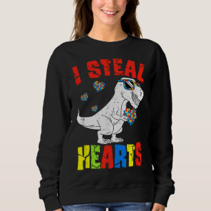 Sweatshirt I Steal Hearts Dinosaur Autism Awareness Toddler B