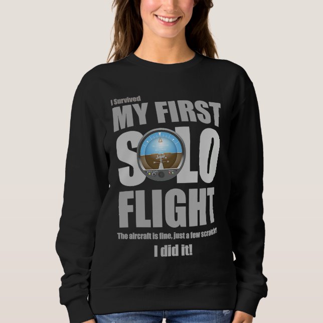Sweatshirt I Survived My First Solo Flight (Devant)