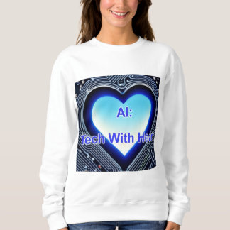 Sweatshirt IA : Technologie avec un cœur Femme Blanche