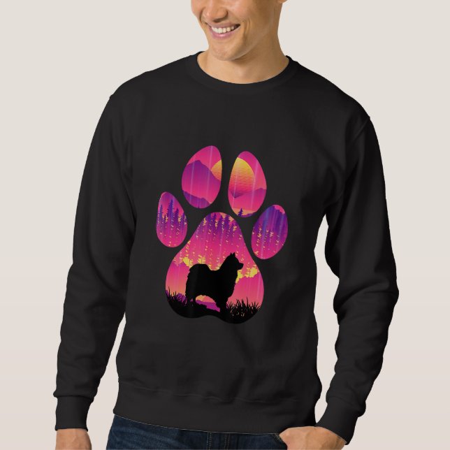 Sweatshirt Icelandic Sheepdog Paw Mom Dad Dog  Women Men (Devant)