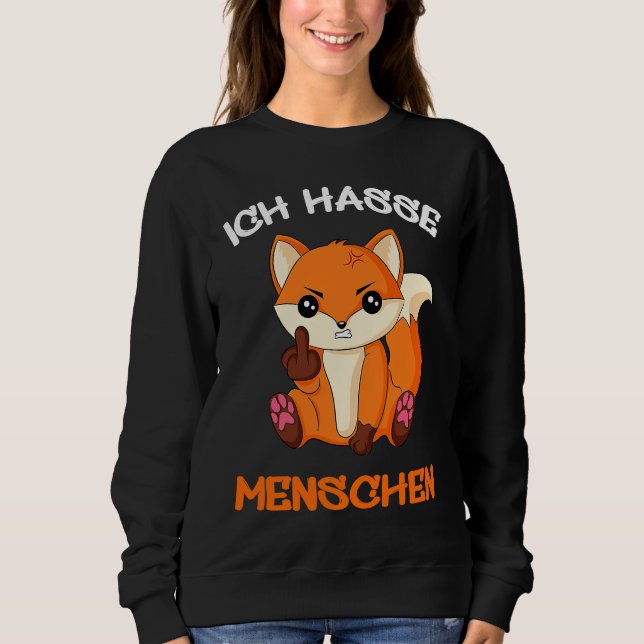 Sweatshirt Ich hasse Menschen Fox Foxes Fun (Devant)