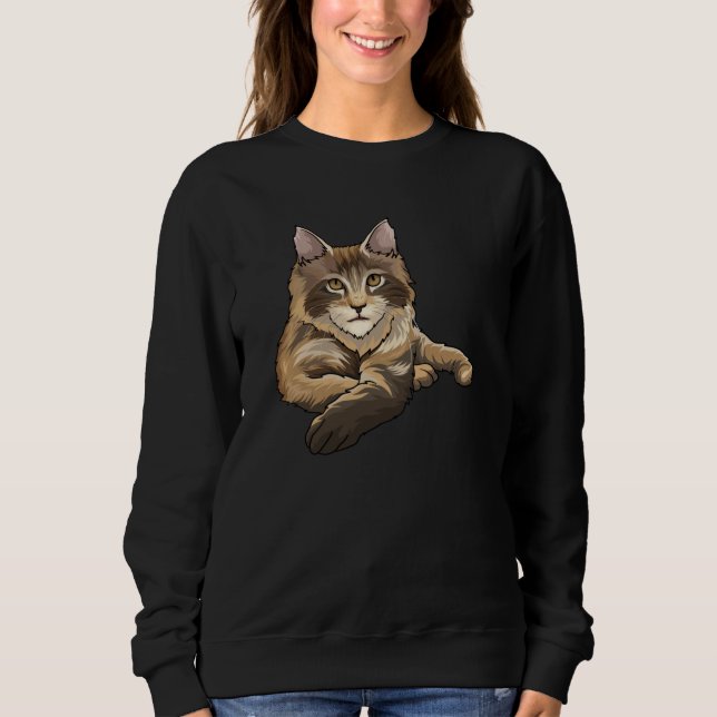 Sweatshirt Idée cadeau de chat de Maine Coon (Devant)