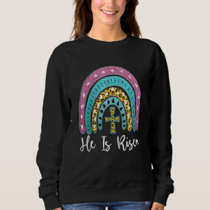 Sweatshirt Il est ressuscité Leopard Arc-en-ciel Christian Jé