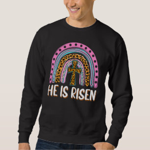 Sweatshirt Il est ressuscité Leopard Arc-en-ciel Christian Jé