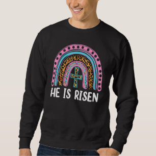 Sweatshirt Il est ressuscité Leopard Arc-en-ciel Christian Jé