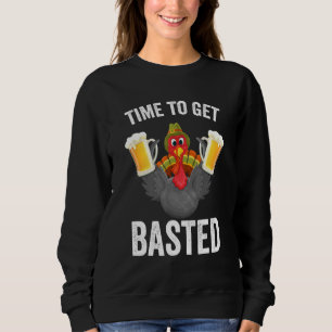 Sweatshirt Il Est Temps De Se Revêtir Bière Thanksgiving Turq