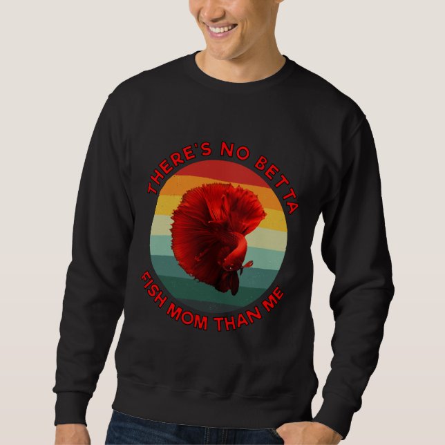 Sweatshirt Il n'y a pas Betta Poisson Maman que moi Rouge (Devant)