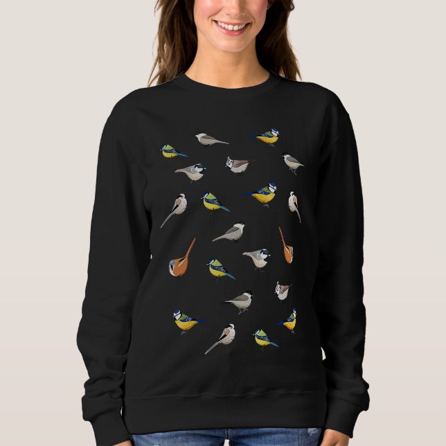 Sweatshirt Illustrated Tit Birds Birdwatching (Devant)