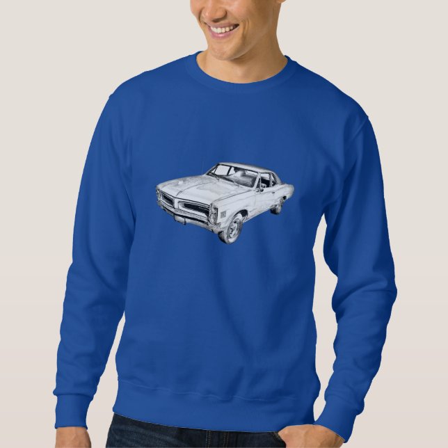 Sweatshirt Illustration 1966 de voiture de Pontiac le Mans (Devant)