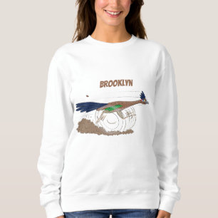 Sweatshirt Illustration amusante de la caricature d'oiseau du