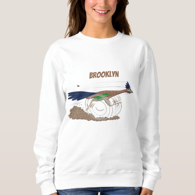Sweatshirt Illustration amusante de la caricature d'oiseau du (Devant)