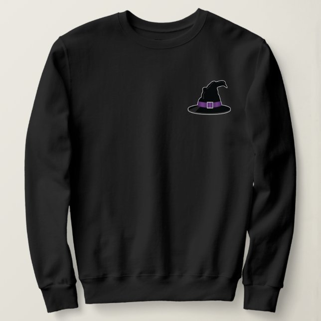 Sweatshirt Illustration Casquette de sorcière avec Halloween  (Design devant)