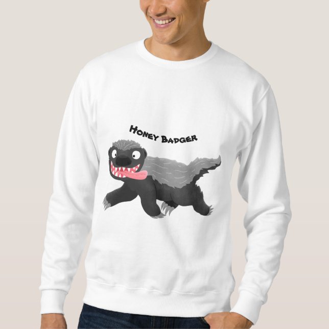 Sweatshirt Illustration de blaireau au miel affamé (Devant)