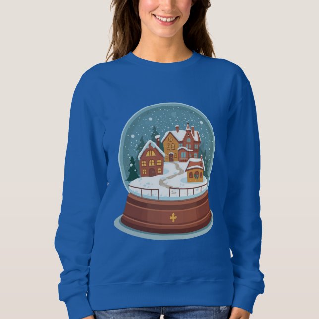 Sweatshirt Illustration de boule à neige de Noël cosy –  (Devant)