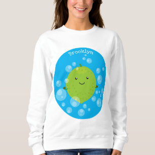 Sweatshirt Illustration de bulles de chaux vert mou