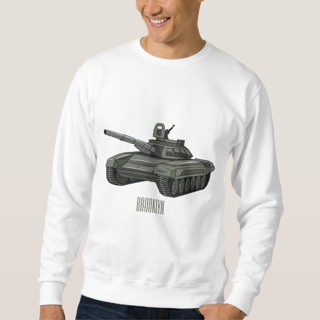 Sweatshirt Illustration de caricature de réservoir (Devant)