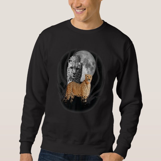 Sweatshirt Illustration de Cheetah Moon Cheetah 1 (Devant)
