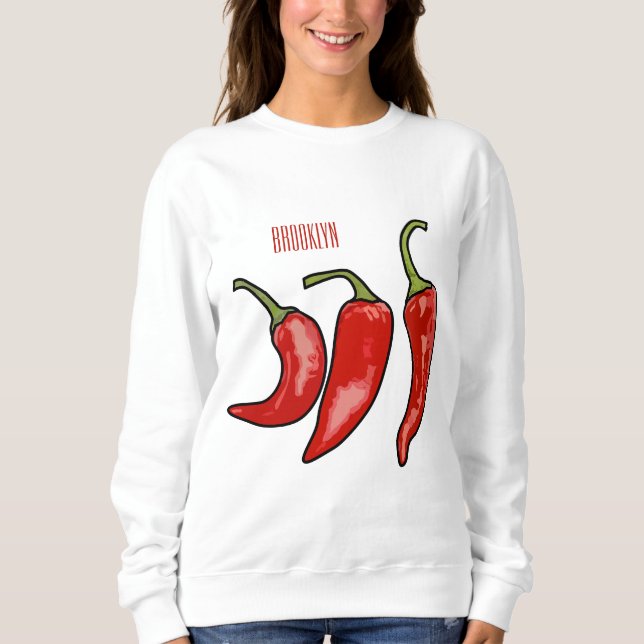Sweatshirt Illustration de chili (Devant)