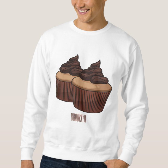 Sweatshirt Illustration de Cupcake (Devant)