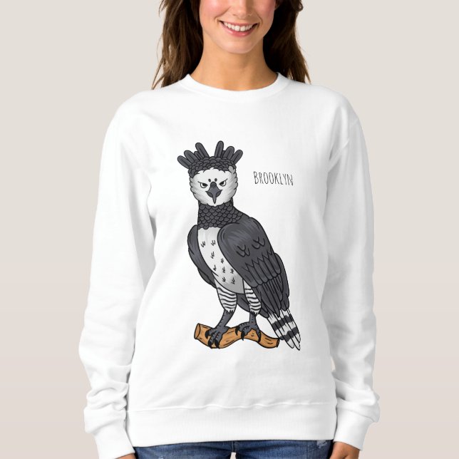 Sweatshirt Illustration de dessin animé d'aigle harpie (Devant)
