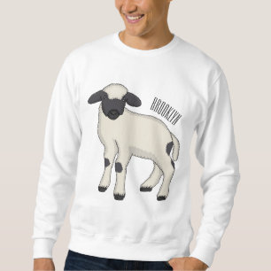 Sweatshirt illustration de dessin animé de mouton Valais Blac