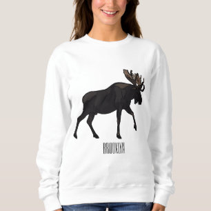 Sweatshirt Illustration de dessin animé d'orignal