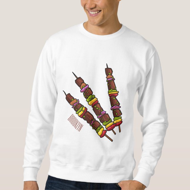 Sweatshirt Illustration de dessin animé Kebab ou kabob (Devant)