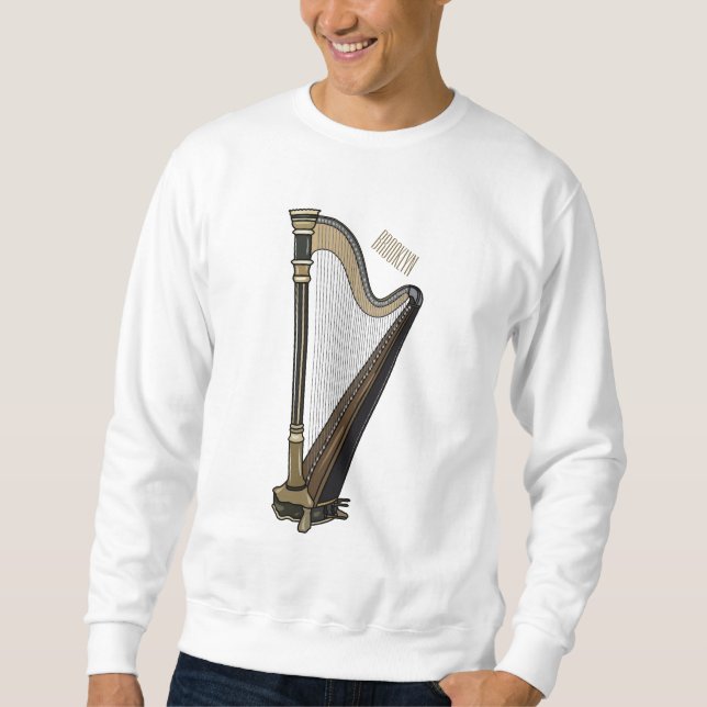 Sweatshirt Illustration de dessin animé sur la harpe (Devant)