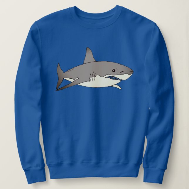 Sweatshirt Illustration de dessin de requin cool (Design devant)