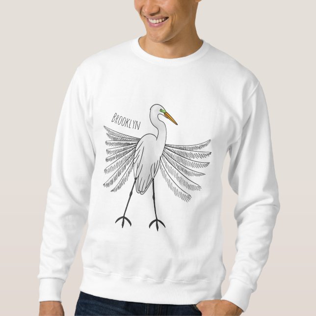 Sweatshirt Illustration de dessin d'oiseau de grand feu (Devant)