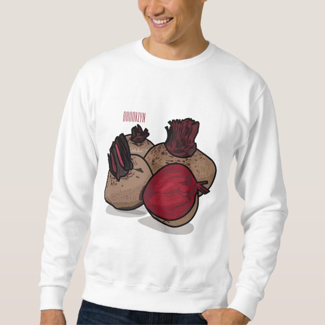 Sweatshirt Illustration de dessin sur la betterave (Devant)