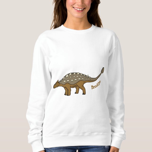 Sweatshirt Illustration de dinosaure blindé Ankylosaurus (Devant)