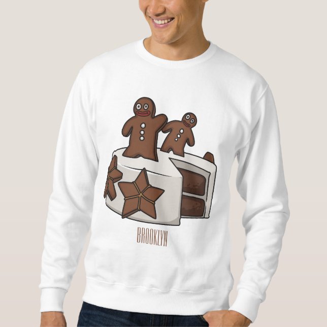Sweatshirt Illustration de gâteau de pain d'épices (Devant)