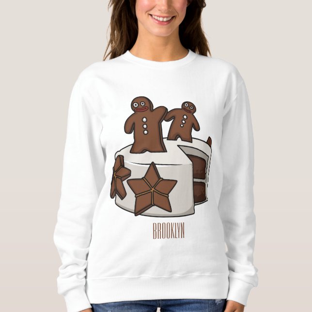 Sweatshirt Illustration de gâteau de pain d'épices (Devant)