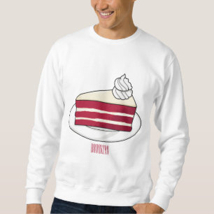 Sweatshirt Illustration de gâteau en velours rouge