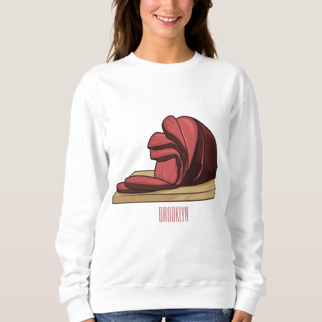 Sweatshirt Illustration de jambon (Devant)