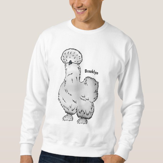 Sweatshirt Illustration de la caricature du poulet Silkie (Devant)