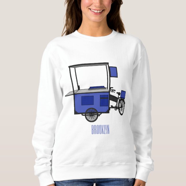 Sweatshirt Illustration de la charrette alimentaire (Devant)