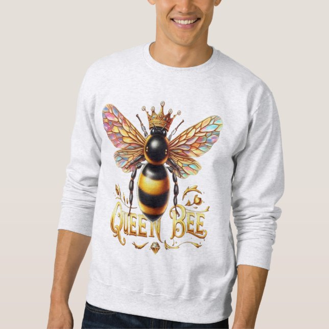 Sweatshirt Illustration de l'abeille royale majestueuse avec  (Devant)